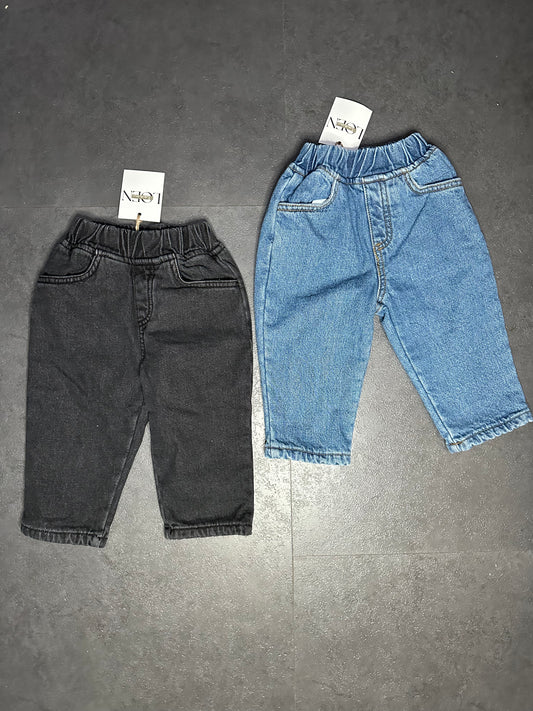 Jeans Fleece / Zwart - Blauw