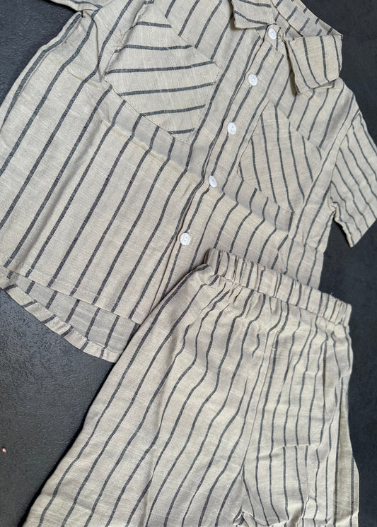 Striped beige set