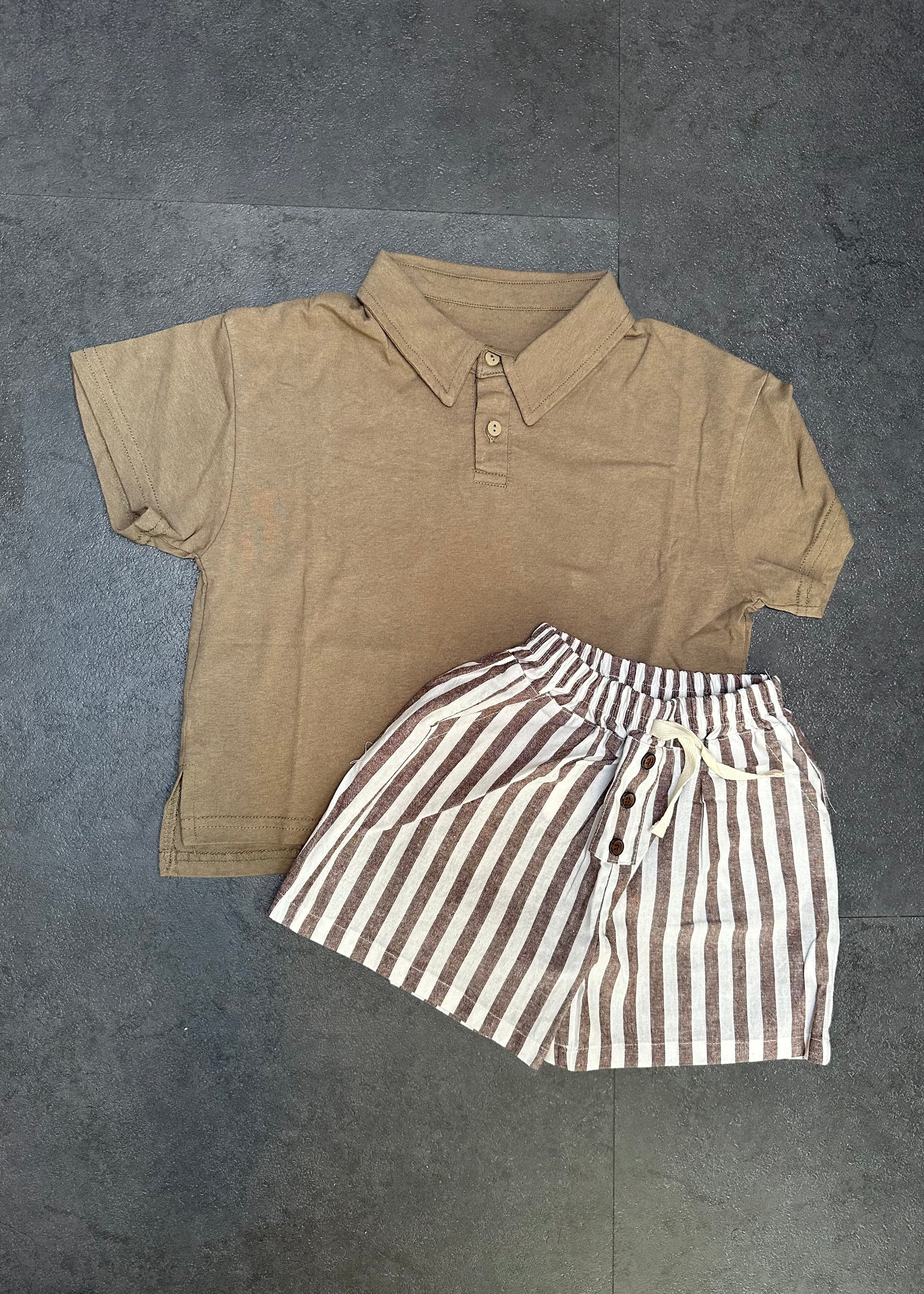 Coffee striped short