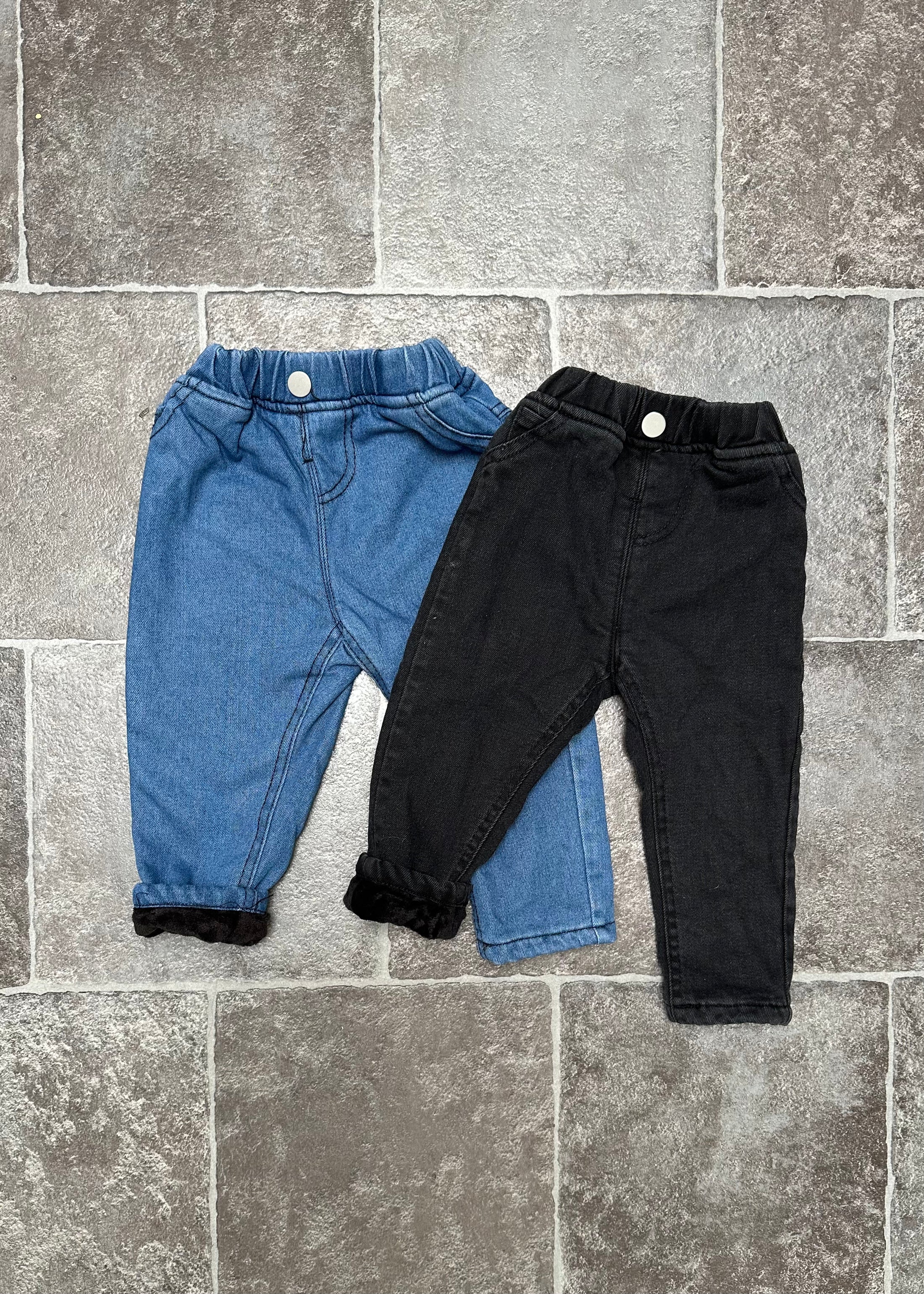 Fleece jeans zwart